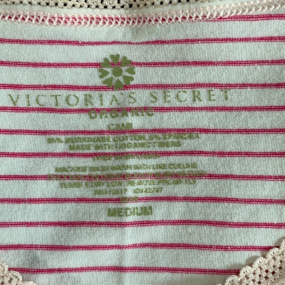 Victoria’s Secret organic pink and white tank top and boy shorts set.  Size M. - Picture 3 of 9